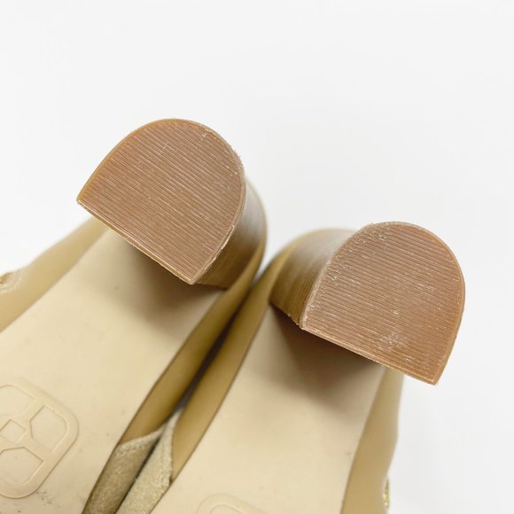 Iman Womens Tan Suede & Leather Side Zip Heel Booties Size 8 - Picture 14 of 14